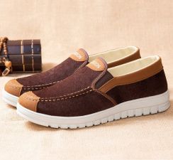 3 Pairs Mens Comfortable Casual Slip-on Canvas Walking Style Shoes