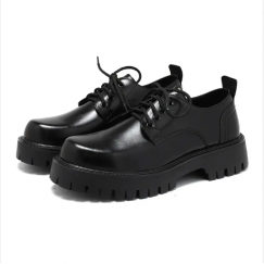 Mens Thick Sole Lace Up Leather Shoes